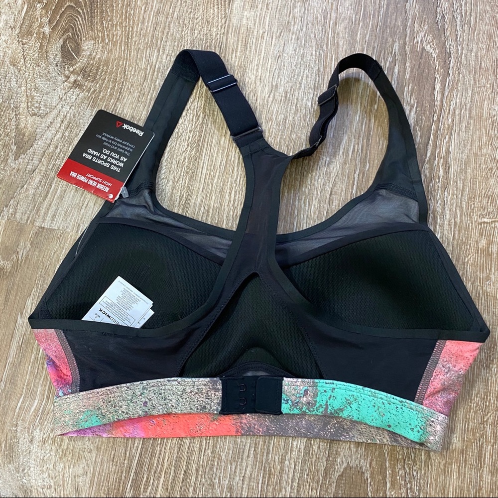 Reebok Paint Splatter Adjustable Sport Bra - Picture 2 of 3
